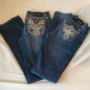 2 pairs of Grace in L.A. low rise, bootcut jeans